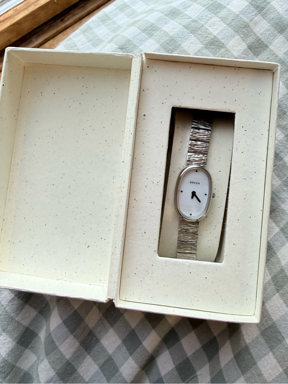 Breda Oval Silver-Tone Bracelet Watch